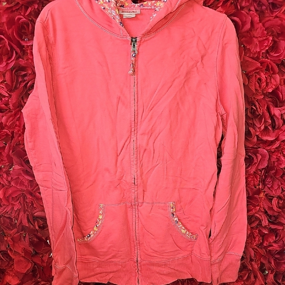 Mossimo Supply Co Girls Pink/Orange Zip-Up Jacket Lightweight Wear Size XL 14/16
